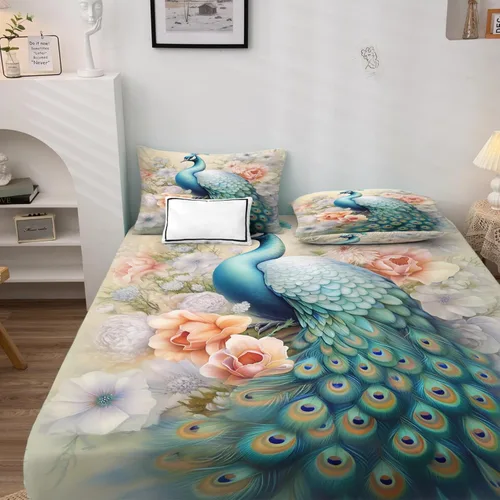 Vista 15 de Juego de sábanas abstractas tamaño individual, sábanas de microfibra suave, bolsillo profundo, sábanas y fundas de almohada estampadas sin arrugas