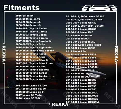 Vista 3 de Rexka Perno de tornillo de moldeo basculante para cubierta de parachoques para 90159-60498 Tacoma, Tundra, Highlander, RAV4, ES, GS, is, LS, RX