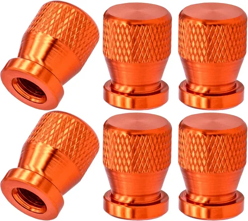 Vista 10 de 4 piezas de tapas de vástago de válvula de neumático de automóvil, tapas de válvula de aire de neumático a prueba de fugas de aleación de aluminio