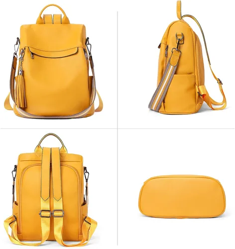 Vista 2 de Bromen - Mochila tipo bolso de mano de piel antirrobo para mujer a la moda