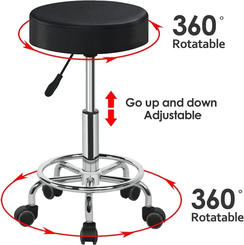 Vista 7 de Yaheetech Mesa de manicura plegable de 37 pulgadas y taburete rodante, estación de trabajo de escritorio de uñas con funda de transporte, ruedas