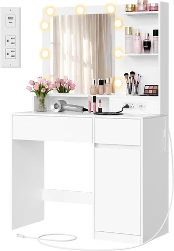 Vista 12 de VASAGLE Kailyn Collection - Taburete de tocador de terciopelo, taburete de maquillaje tapizado, reposapiés con almohadillas antideslizantes