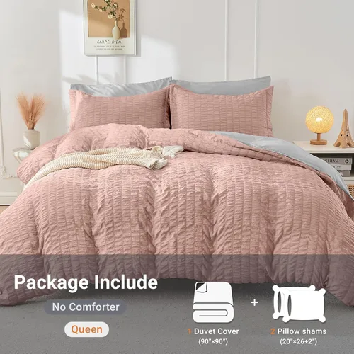 Vista 68 de HYMOKEGE - Funda de edredón gris oscuro tamaño King, juego de funda de edredón de sirsaca ultra suave de 3 piezas con cierre de cremallera, juego