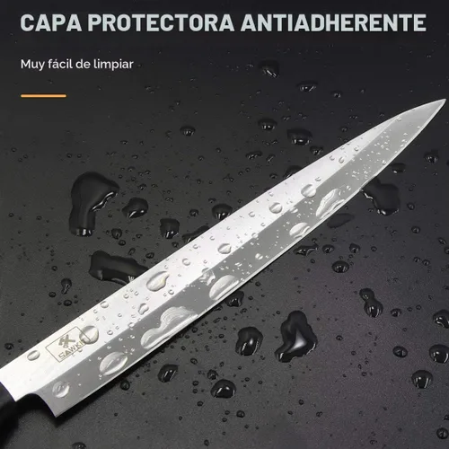 Vista 2 de Cuchillo Sashimi de 8 pulgadas, cuchillo de sushi de un solo bisel