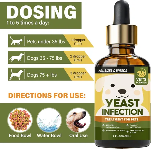 Vista 5 de AiRunTech Tratamiento de infección por levaduras para perros, tratamiento de infección de oído de perro con ingredientes naturales, cuidado suave