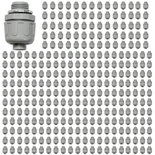 Vista 14 de Conectores de conducto, conector hermético de líquido de 1/2 pulgada NPT no metálico para accesorios de conducto flexibles eléctricos de PVC, 180