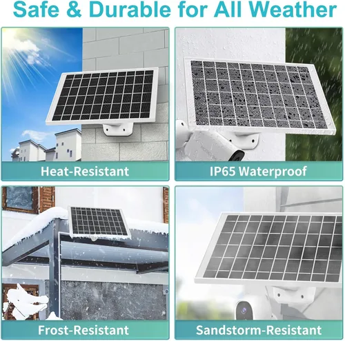 Vista 2 de Paquete de 2 cargadores de panel solar de 5 V 7 W compatibles con Arlo Essential 2K para exteriores de 2ª generación, cámara Arlo Essential XL de 2ª