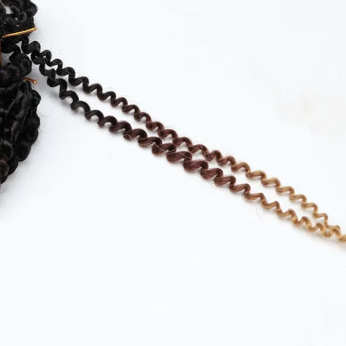 Vista 4 de 3 unidades/paquete de rizos kinky de 30,5 cm. Trenzas de pelo afro con ganchillo sintético suave (30,5 cm, marrón oscuro)