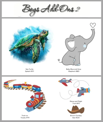 Vista 5 de Calcomanía de pared personalizada con nombre de elefante para niños, calcomanías de pared de elefante para guardería, calcomanías personalizadas