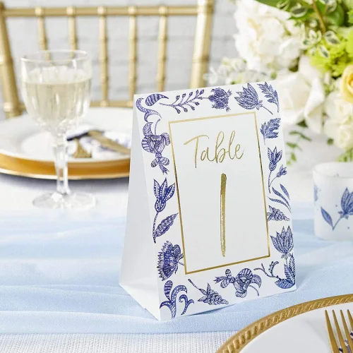 Vista 10 de Kate Aspen Servilletas de Boda Blue Willow, Servilletas Decorativas Gruesas para Cena, Vajilla para Almuerzo, Perfectas para Recepción de Boda