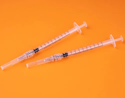 Vista 2 de Jeringas de 1 cc/ml con aguja de 0.5 pulgadas desechables cada una envuelta individualmente, paquete de 20 (0.0 fl oz-27G-20pcs-RL)
