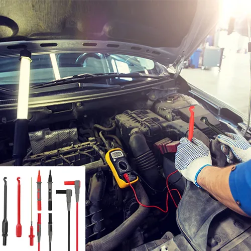 Vista 5 de Kit de cables de prueba automotriz multímetro con sonda de perforación de alambre de aislamiento para cable de prueba extendido banana de 0.157 in