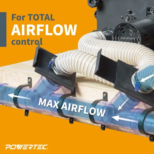 Vista 4 de POWERTEC 70133-P2 - Puerta de explosión de 2-1/2 pulgadas para colector de polvo, accesorios de recolección de polvo, paquete de 2