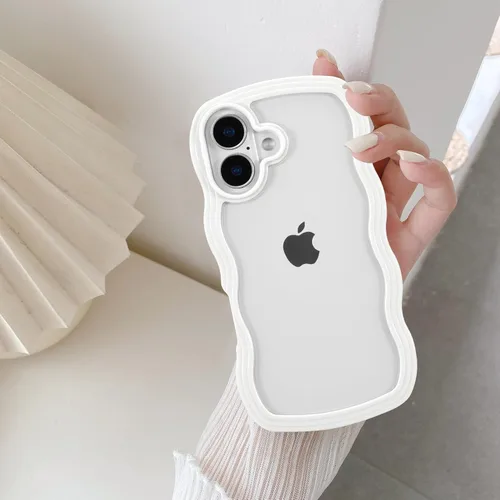 Vista 12 de QLTYPRI Funda compatible con iPhone 7/8/SE, bonita funda transparente con marco ondulado rizado para niñas y mujeres, funda protectora de TPU