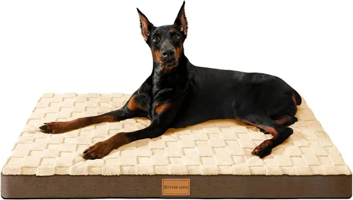 Vista 25 de Patas Lague Cama ortopédica para perro tamaño mediano 76cmX51cm, cama impermeable de espuma de celdilla de huevo suave y cálida para mascotas