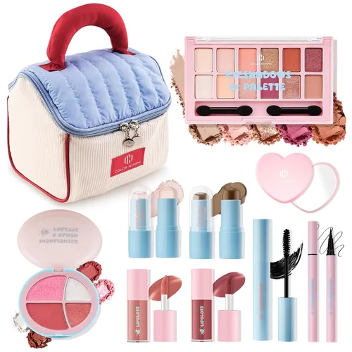Vista 10 de Color Nymph Kit de maquillaje todo en uno para niñas adolescentes y mujeres, kit completo con bolso Cutie Pie, juego de maquillaje para niña