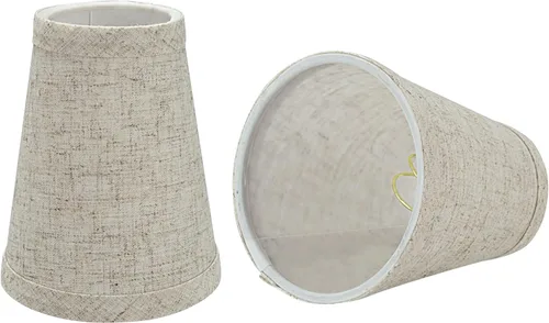 Aspen Creative 32658-2B - Juego de lámparas de araña con clip con forma de imperio pequeño (paquete de 2), diseño de transición en beige, 4 pulgadas