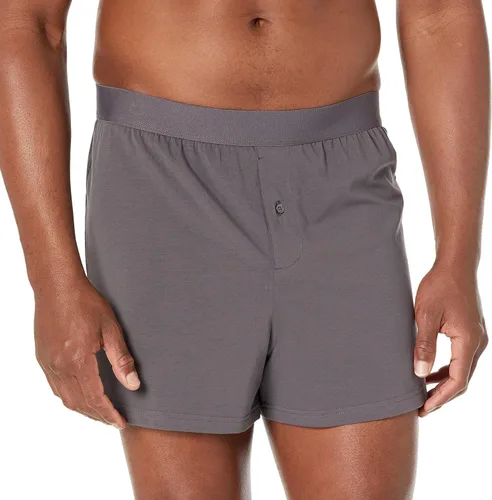 Vista 2 de Tienda Essentials Boxers de jersey de algodón - Ropa interior para hombre, disponible en tallas grandes y altas, paquete de 5