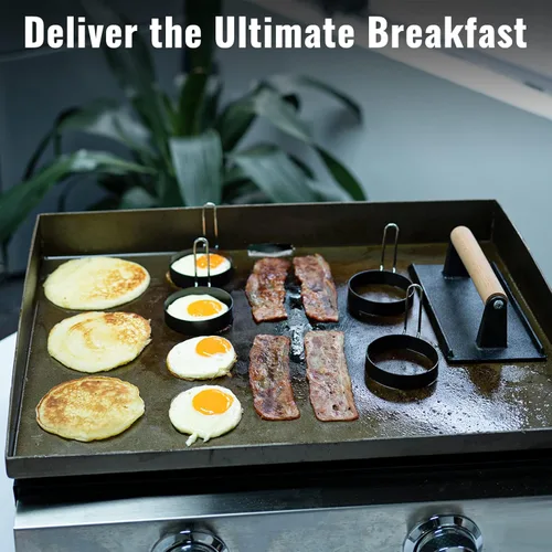 Vista 6 de SHINESTAR Kit de desayuno de plancha de 6 piezas para Blackstone, juego completo de accesorios para plancha, incluye dispensador de masa