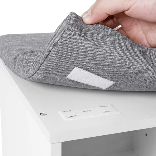 Vista 8 de VASAGLE - Colección CUSTOS - Banco para zapatos, banco de almacenamiento con asiento acolchado, banco de entrada con 10 compartimentos