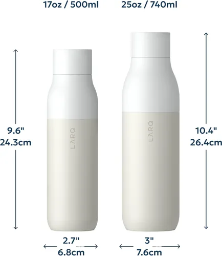 Vista 7 de LARQ Botella de agua de acero inoxidable con aislamiento reutilizable a Granito blanco