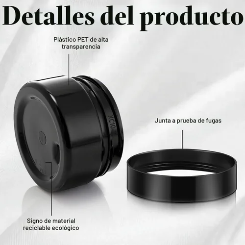 Vista 2 de SATINIOR 24 frascos de plástico transparente vacíos con tapas, recipientes de almacenamiento redondos de boca ancha para productos de belleza