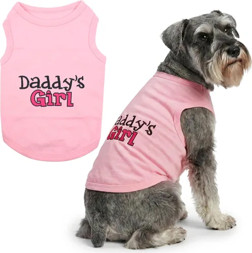 Vista 93 de Playera parisina para perros con palabras bordadas "I Love My Mommy" - 100% algodón, camiseta rosa para perros - Chaleco sin mangas para mascotas