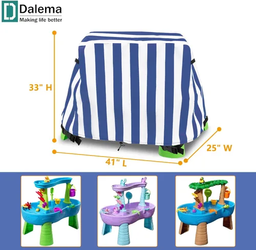 Vista 2 de Cubierta para mesa de agua para niños, resistente al aire libre, 600D, impermeable, anti-UV, a prueba de polvo, para niños, compatible con Step2