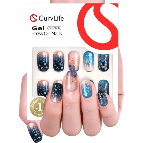 Vista 12 de CurvLife - Uñas postizas cuadradas cortas a presión, color blanco brillante Cuadrado Gradiente Blanco
