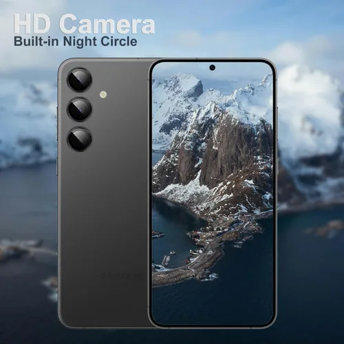 Vista 5 de TENOC Protector de lente de cámara para Samsung Galaxy A15, cubierta de pantalla de cámara de vidrio templado 9H, anillo individual de metal negro