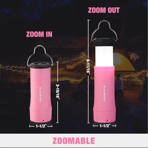 Vista 5 de EverBrite Mini linternas y linternas 2 en 1 con 3 modos, paquete de 2 linternas LED portátiles para exteriores con zoom, artículos esenciales