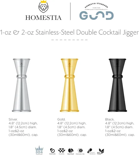 Vista 7 de Homestia Jigger japonés – Medidor doble de cóctel para camarero, jigger de cobre con medidas en el interior, herramientas de barra de acero