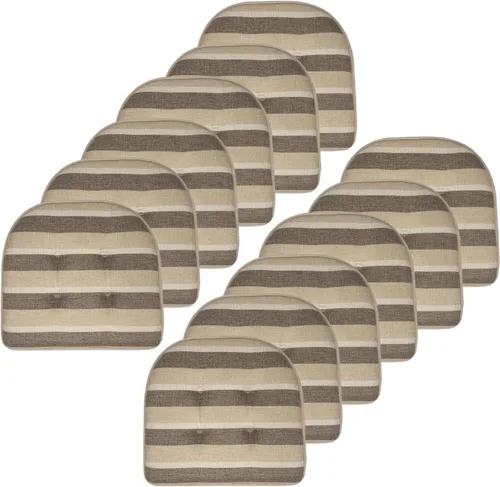 Vista 56 de Sweet Home Collection - Cojín de espuma viscoelástica para silla con capitoné, antideslizante, en forma de U, de 17 x 16 pulgadas, a cuadros Cuadros