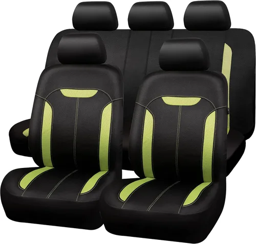 Vista 8 de CAR PASS Juego completo de fundas de asiento de automóvil transpirables de malla de aire 3D en tela, ajuste universal compatible con el 95%
