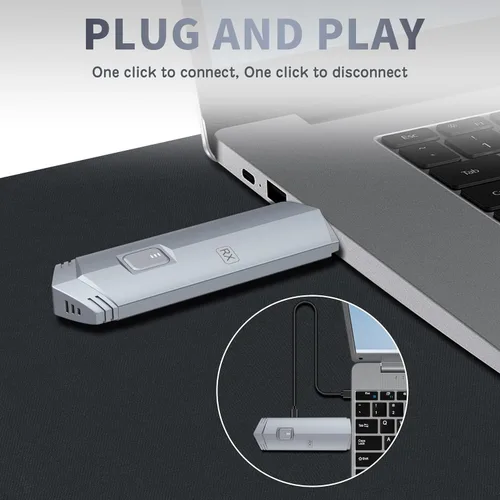 Vista 2 de Transmisor y receptor HDMI inalámbrico, extensor inalámbrico HDMI portátil 4k Plug & Play, compatible con 2.4/5GHz para transmisión de video y audio