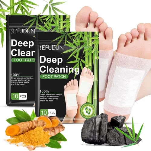 20 almohadillas para pies, almohadilla de polvo de jengibre y vinagre de bambú natural puro para el cuidado de los pies, almohadillas de limpieza