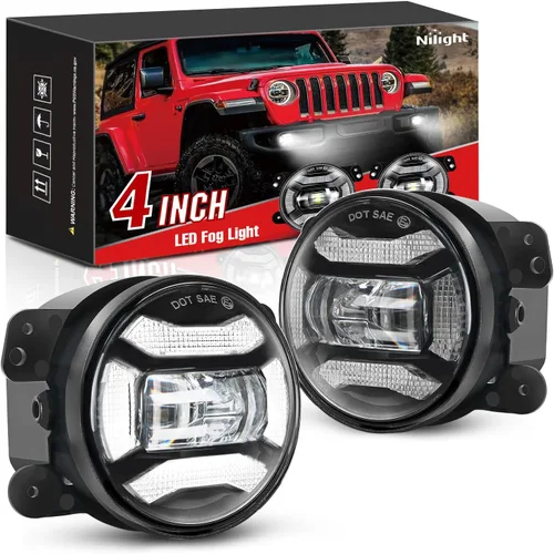 Vista 17 de Nilight Conjunto de Luces LED de Niebla de 4 Pulgadas Compatible con 2007 2008 2009 2010 2011 2012 2013 2014 2015 2016 2017 2018 Jeep Wrangler JK