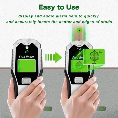 Vista 4 de Escáner de pared con buscador de pernos, herramienta multifunción 6 en 1 con sensor inteligente mejorado, pantalla LCD y alarma de audio