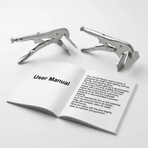 Vista 5 de QWORK Abrazadera de chapa de bloqueo de 10 pulgadas, paquete de 2 herramientas de alicates de bloqueo de soldadura, herramienta de agarre de chapa