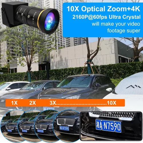 Vista 3 de ELP Cámara USB USB 4K USB 3.0 HDMI Zoom Manual Cámara Web 4K 60fps Cámara de PC Mini Cámara de Primer Plano para Computadora H.264 Telescopio Cámara