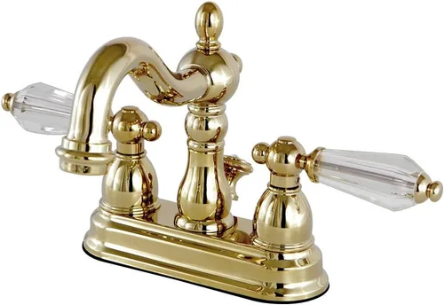 Kingston Brass KS1602WLL Grifo de baño central de 4 pulgadas, latón pulido