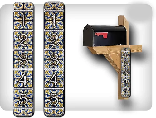 Vista 13 de 2 placas verticales reflectantes de aluminio serigrafiado, números de dirección de buzón, 3 x 18 pulgadas, personalizadas, preperforadas (Air Force)