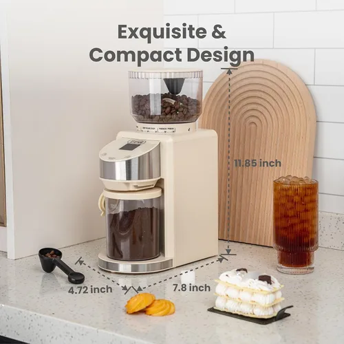 Vista 6 de Gevi Molinillo de café eléctrico, molinillo de granos de café con 35 ajustes de molienda para espresso, goteo, prensa francesa, molinillo de café