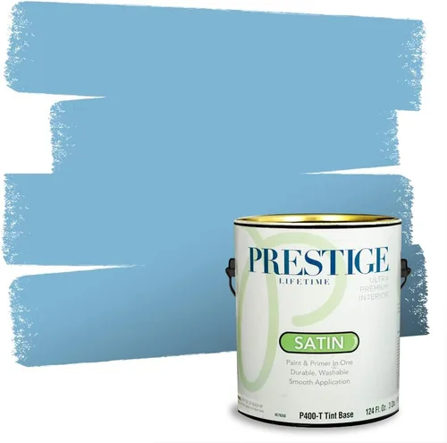 Vista 204 de Prestige Paints. - Base y pintura para exteriores en un solo galón, 1 galón. plano, comparable con Sherwin Williams Topsail.