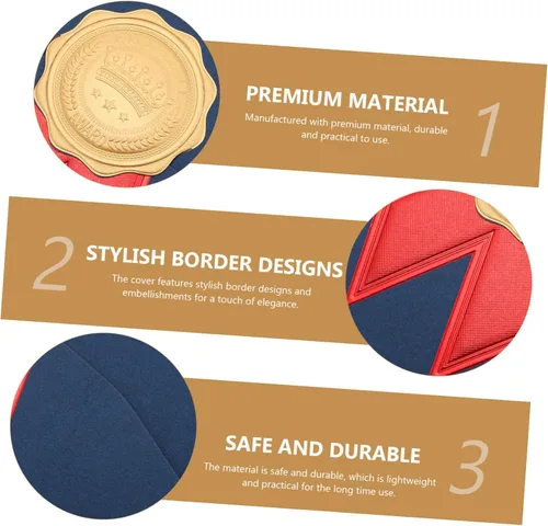 Vista 9 de STOBOK 2 carpetas de papel con cubierta de certificado de graduación, sobres negros, sobres A4, carpetas de diploma de papel de aluminio, cubierta