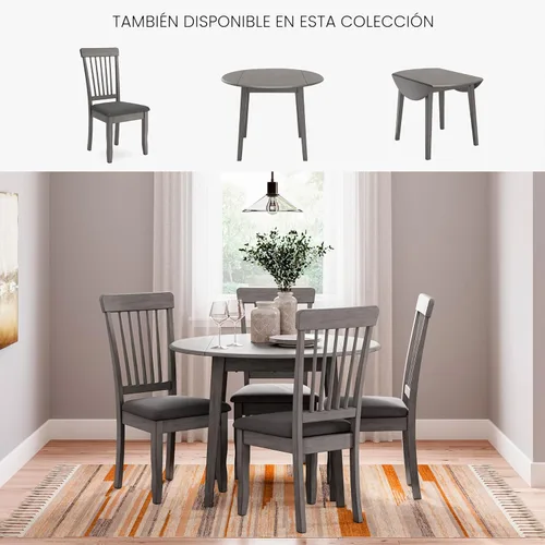Vista 6 de Signature Design by Ashley Shullden Silla Lateral de Comedor Casual con Respaldo de Husillo, 2 Unidades, Gris