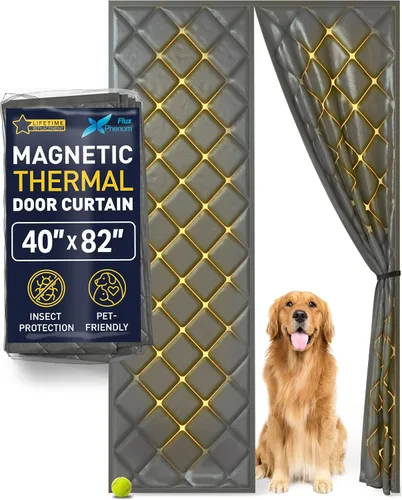 Vista 3 de Flux Phenom - Puerta mosquitera magnética, malla de alta resistencia con doble costura y 52 imanes, cierre automático sin huecos, apta para mascotas