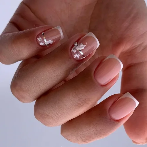 Vista 43 de Uñas Postizas de Mariposa con Purpurina Rosa - 24 piezas de Cobertura Completa Brillantes que se Pegan en Uñas Artificiales Acrílicas