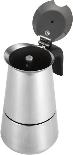 Vista 4 de 3.4 fl oz/6.8 fl oz/10.1 fl oz/15.2 fl oz Olla de acero inoxidable Espresso Greca cafetera para inducción de gas o estufa eléctrica Uso de oficina