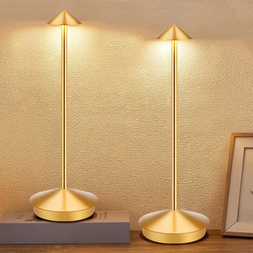 Lámpara de mesa inalámbrica LED portátil, paquete de 2, batería recargable de 6000 mAh, lámpara de mesa para exteriores, para comedor, restaurante,